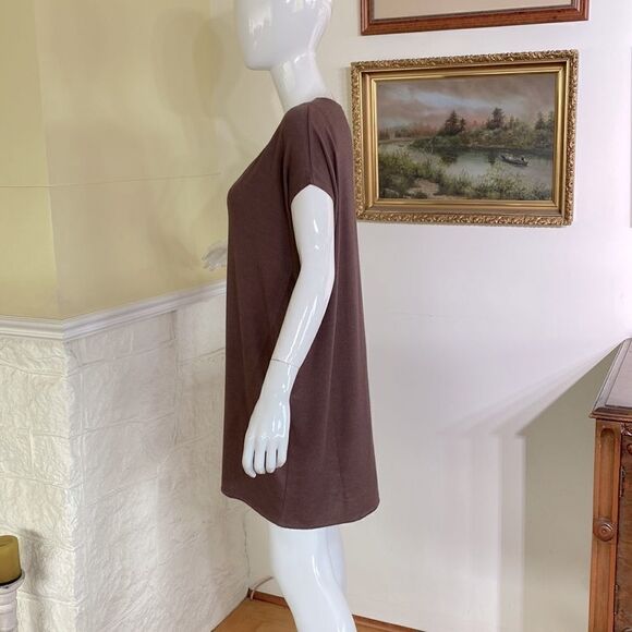 Wilfred Free Marcoux Brown V-Neck Oversized Mini Dress - Picture 6 of 14